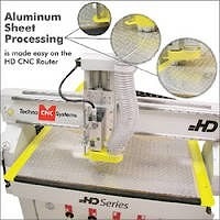 Фасонно-фрезерный станок серии HD компании Techno CNC Systems обеспечивает экономичную резку алюминиевых листов  