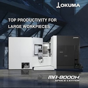 Обрабатывающий центр Okuma MA-8000H обеспечивает дополнительную автоматизацию и энергоэффективность  